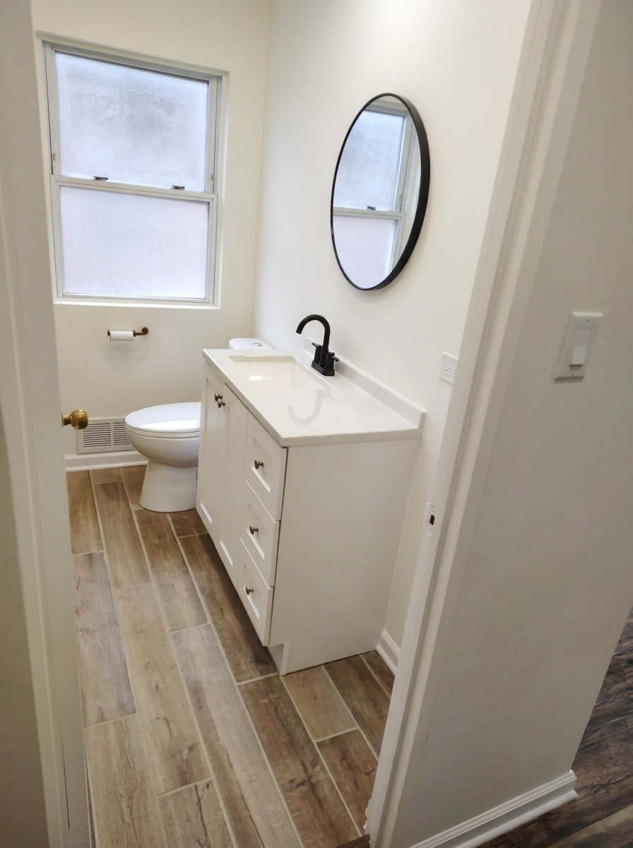 Bathroom remodel in Plainfield IL vanity toilet