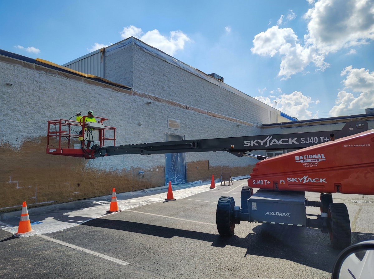 Commercial painting in Plainfield IL lift equipment