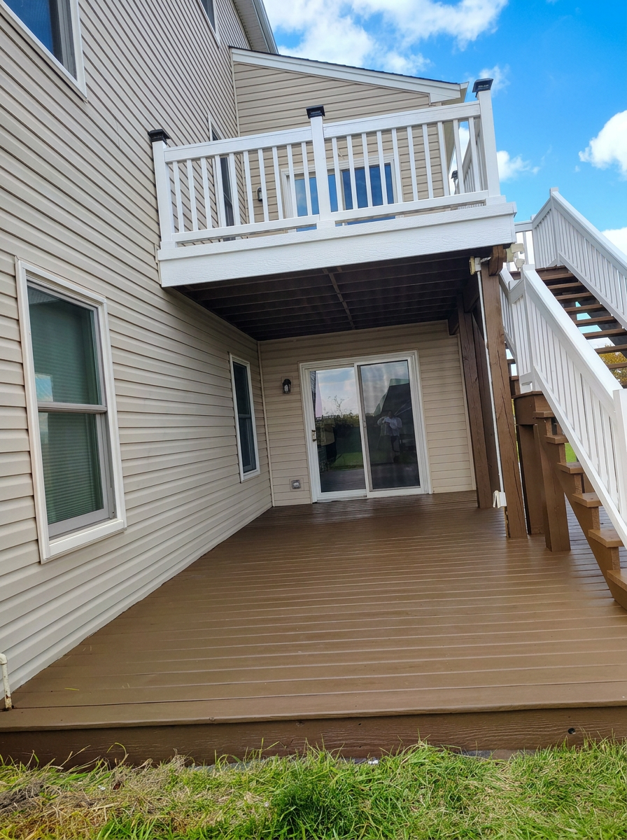 Deck installation in Plainfield IL back porch