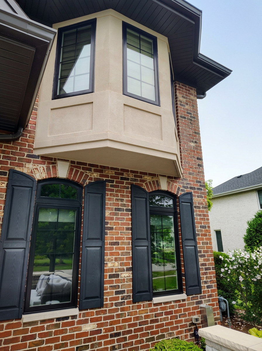 After — Home remodel in Plainfield IL black shutters