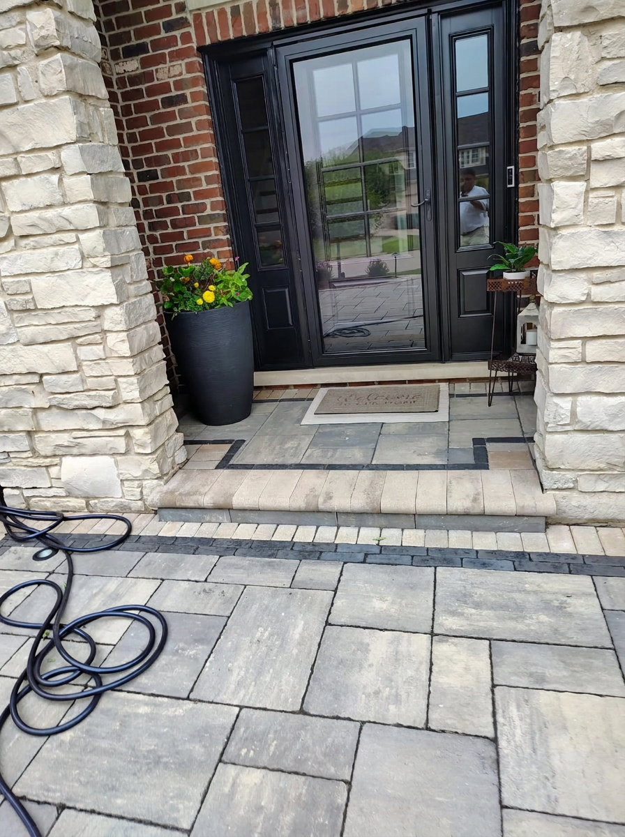 Stone patio in Plainfield IL entryway